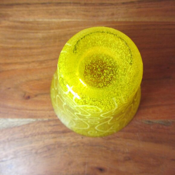 12 oz toyo sasaki art glass tumbler vase curly-q's YELLOW (W5521) - Picture 6 of 6